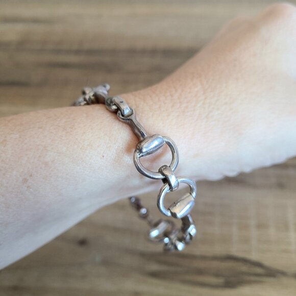 Horse bit Snaffle sterling silver 925 bracelet/bangle. Pluma(?) Mexico - Picture 4 of 8